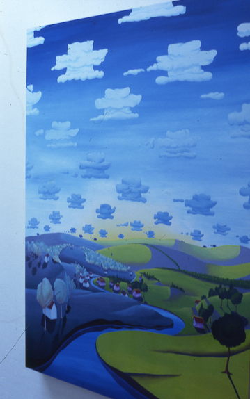 Drawings & Paintings - Enamel On Wood Clouds P